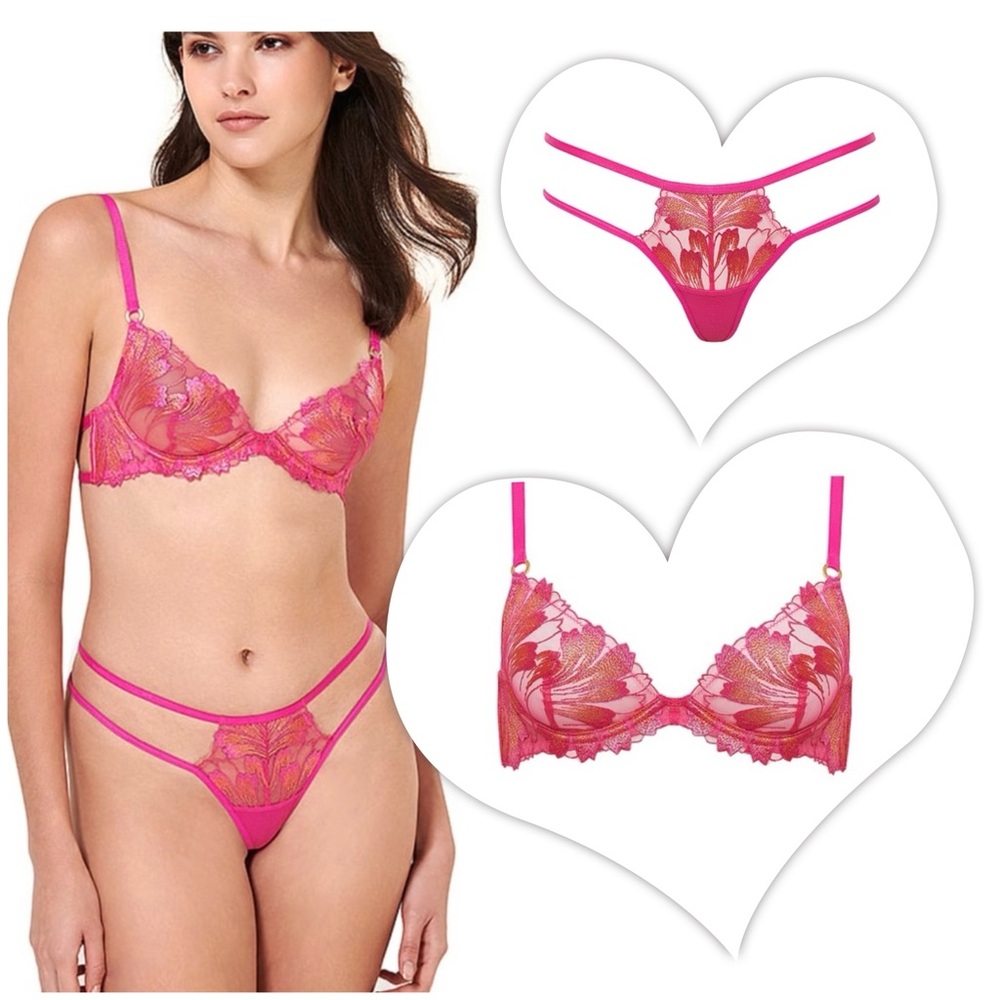 $1̶4̶0̶ RARE BLUEBELLA Victoria’s Secret Floral Embroidery Bra & Panty